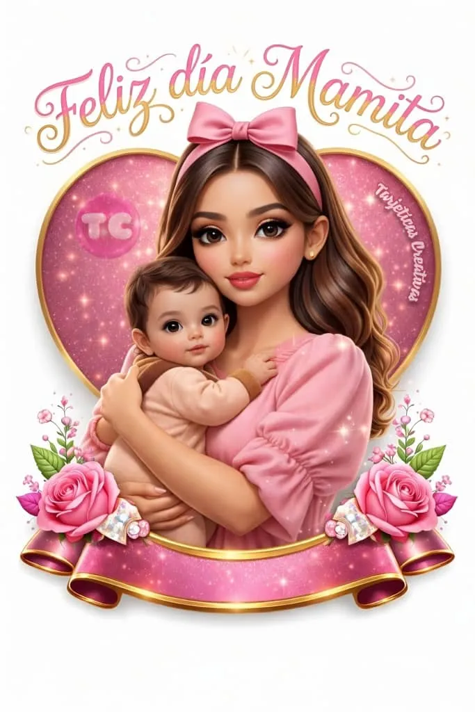 Tarjeta personalizable Día de la Mujer con ilustración 3D de mujer de cabello castaño, vestido morado y frase Siempre Juntas Libres y Sin Miedo.