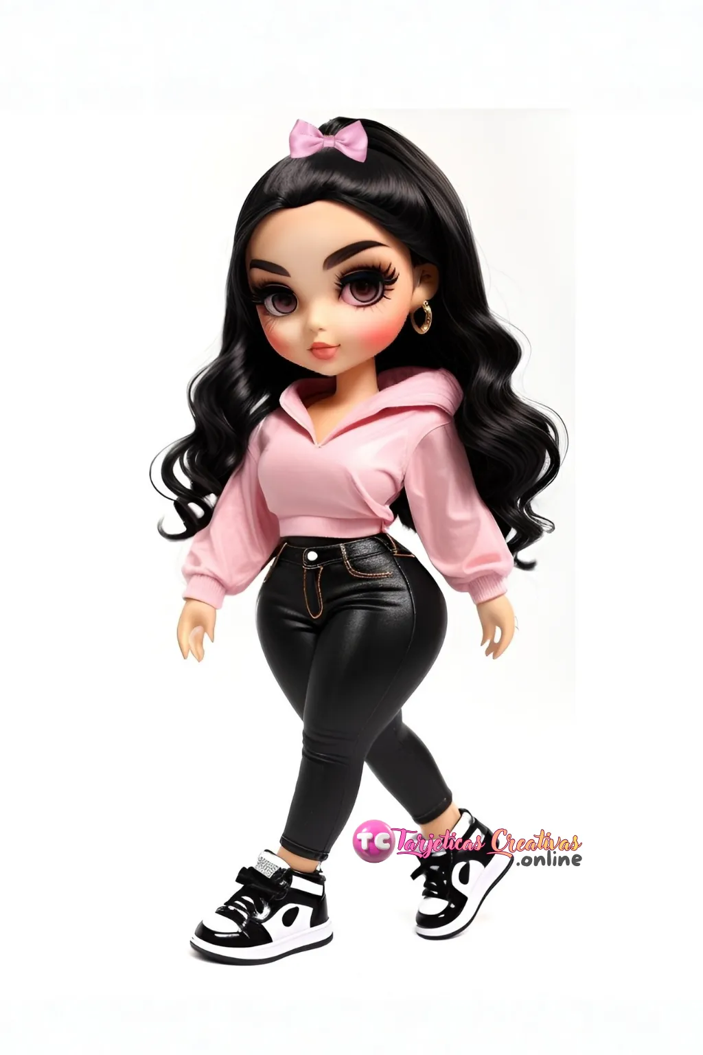 Mujer de pelo negro estilo casual