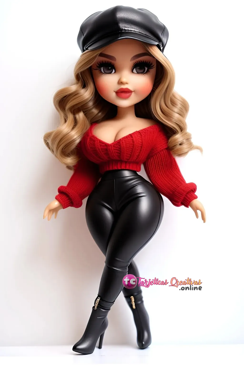 Mujer modelo de pelo rubio con sombrero