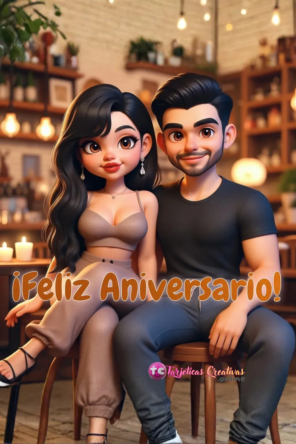 pareja feliz aniversario en celebración