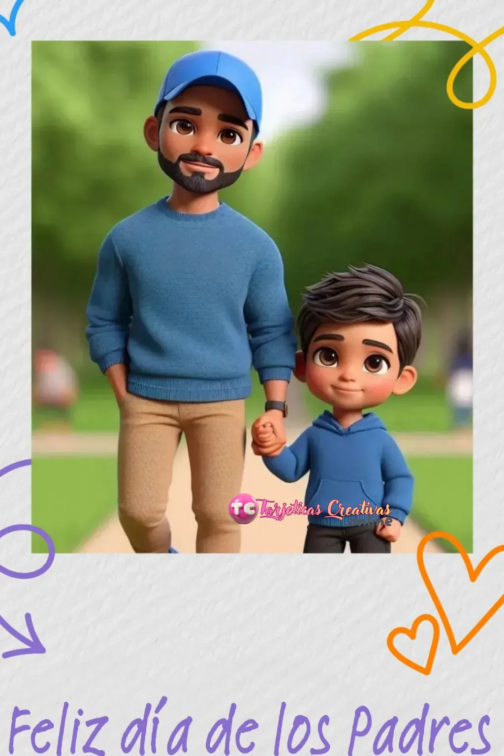 papá con gorra e hijo el dia del padre