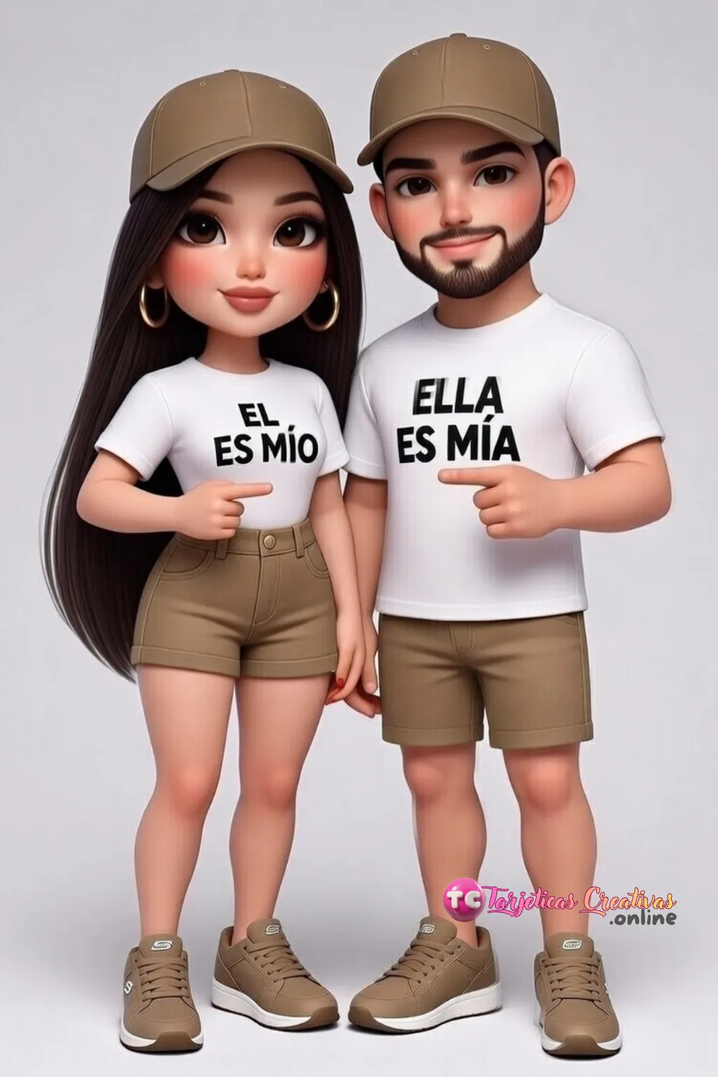 Tarjeta de San Valentín personalizada de pareja con nombres y mensaje de amor romántico Es Mi@