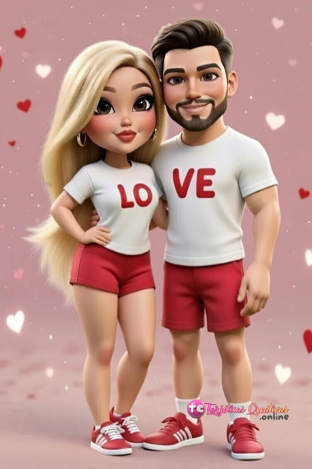 Tarjeta de amor imprimible personalizada con alta resolución y diseño exclusivo de pareja love